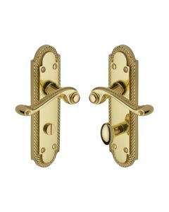 Heritage Brass Polished Brass Gainsborough Door Handle on Plate - Bathroom Set