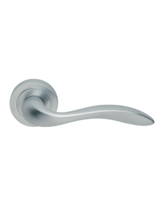 Set Manital Satin Chrome Giava Lever Furniture on rose | GI5SC