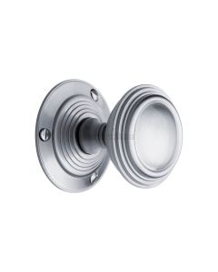 Heritage Brass Satin Chrome Goodrich Door Knob on Rose
