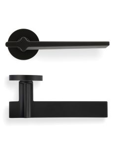 Set Valli Matt Black PVD H378 Yabu Pushelberg Designed Lever Handles 