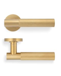 Set Valli Satin Brass PVD H379 Antonio Citterio Knurled Lever Handle
