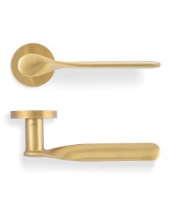 Set Valli Satin Brass PVD H383 Perkins & Will Designed Lever Handle