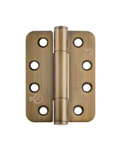 Pair Antique Brass Grade 14 Concealed Bearing Hinge - Radius | H3N1207/14AB/R