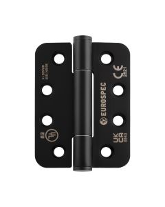 Pair Matt Black Grade 14 Concealed Bearing Hinge - Radius | H3N1207/14MB/R