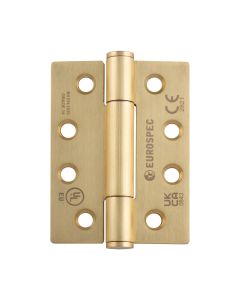 Pair Satin Brass Grade 14 Concealed Bearing Hinge - Square | H3N1207/14SB