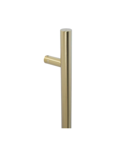 BLU HAB2 PVD Satin Brass Inline Round 'T' Bolt Through Pull Handle | 900mm | HAB2-900-BF-PSB