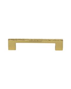 Heritage Brass Polished Brass Metro Cabinet Pull Hammered Design 128mm