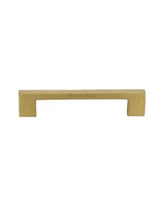 Heritage Brass Satin Brass Metro Cabinet Pull Hammered Design 128mm