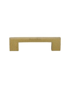 Heritage Brass Satin Brass Metro Cabinet Pull Hammered Design 96mm