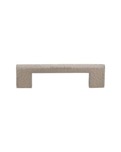 Heritage Brass Satin Nickel Metro Cabinet Pull Hammered Design 96mm