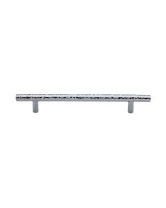 Heritage Brass Polished Chrome T-Bar Cabinet Pull Hammered Design 160mm