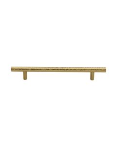 Heritage Brass Satin Brass T-Bar Cabinet Pull Hammered Design 160mm