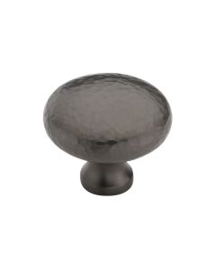 Heritage Brass Matt Bronze Victorian Round Cabinet Knob Hammered Design 38mm