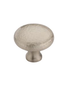 Heritage Brass Satin Nickel Victorian Round Cabinet Knob Hammered Design 38mm