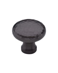 Heritage Brass Matt Bronze Victorian Round Cabinet Knob Hammered Design 32mm