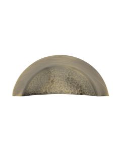 Heritage Brass Antique Brass Crescent Drawer Cup Pull Hammered Design