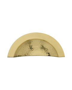 Heritage Brass Polished Brass Crescent Drawer Cup Pull Hammered Design