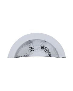 Heritage Brass Polished Chrome Crescent Drawer Cup Pull Hammered Design