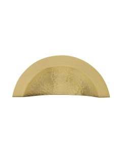 Heritage Brass Satin Brass Crescent Drawer Cup Pull Hammered Design