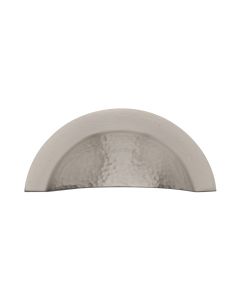 Heritage Brass Satin Nickel Crescent Drawer Cup Pull Hammered Design