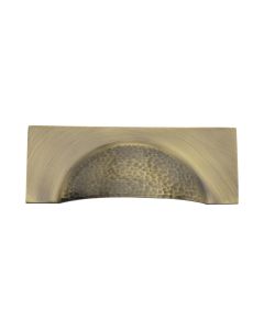 Heritage Brass Antique Brass Hampshire Drawer Cup Pull Hammered Design 57mm