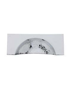 Heritage Brass Polished Chrome Hampshire Drawer Cup Pull Hammered Design 57mm