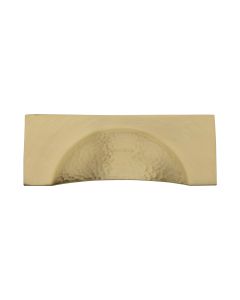 Heritage Brass Satin Brass Hampshire Drawer Cup Pull Hammered Design 57mm