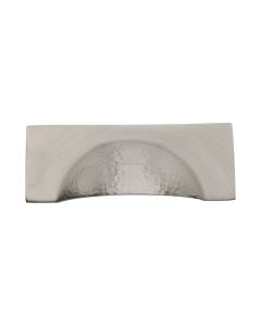 Heritage Brass Satin Nickel Hampshire Drawer Cup Pull Hammered Design 57mm
