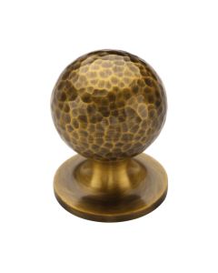 Heritage Brass Antique Brass Ball Cabinet Knob Hammered Design 32mm
