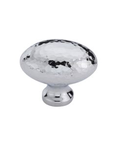Heritage Brass Polished Chrome Ball Cabinet Knob Hammered Design 38mm