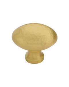 Heritage Brass Satin Brass Ball Cabinet Knob Hammered Design 38mm
