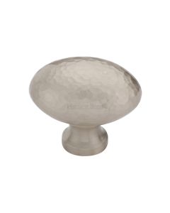 Heritage Brass Satin Nickel Ball Cabinet Knob Hammered Design 38mm