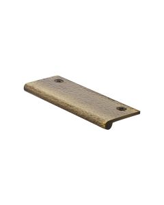 Heritage Brass Antique Brass Edge Pull Cabinet Handle Hammered Design - 38mm Width 100mm