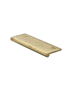 Heritage Brass Polished Brass Edge Pull Cabinet Handle Hammered Design - 38mm Width 100mm