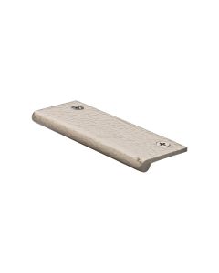 Heritage Brass Satin Nickel Edge Pull Cabinet Handle Hammered Design - 38mm Width 100mm