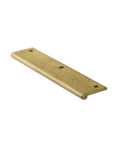 Heritage Brass Satin Brass Edge Pull Cabinet Handle Hammered Design - 38mm Width 200mm