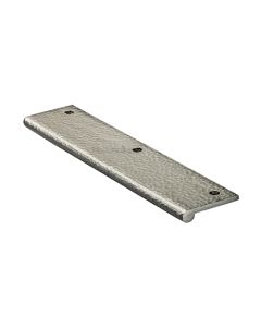 Heritage Brass Satin Nickel Edge Pull Cabinet Handle Hammered Design - 38mm Width 200mm
