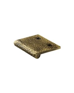 Heritage Brass Antique Brass Edge Pull Cabinet Handle Hammered Design - 38mm Width 50mm