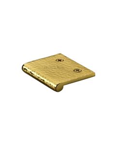 Heritage Brass Polished Brass Edge Pull Cabinet Handle Hammered Design - 38mm Width 50mm
