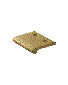 Heritage Brass Satin Brass Edge Pull Cabinet Handle Hammered Design - 38mm Width 50mm