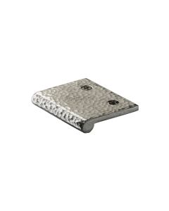 Heritage Brass Satin Nickel Edge Pull Cabinet Handle Hammered Design - 38mm Width 50mm