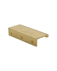 Heritage Brass Polished Brass Edge Pull Cabinet Handle Hammered Design - 40mm Width 100mm