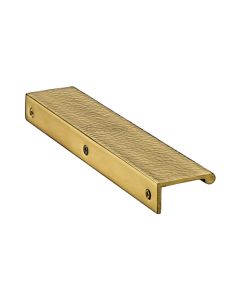Heritage Brass Polished Brass Edge Pull Cabinet Handle Hammered Design - 40mm Width 200mm