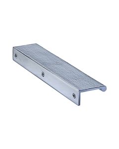Heritage Brass Polished Chrome Edge Pull Cabinet Handle Hammered Design - 40mm Width 200mm