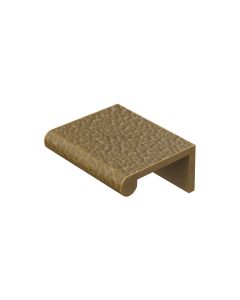 Heritage Brass Antique Brass Edge Pull Cabinet Handle Hammered Design - 40mm Width 50mm