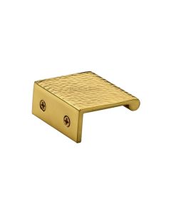 Heritage Brass Polished Brass Edge Pull Cabinet Handle Hammered Design - 40mm Width 50mm