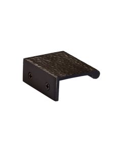 Heritage Brass Matt Bronze Edge Pull Cabinet Handle Hammered Design - 40mm Width 50mm