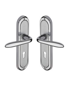 Heritage Brass Apollo Finish Henley Door Handle on Plate - Lever Lock