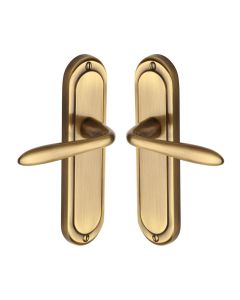 Heritage Brass Antique Brass Henley Door Handle on Plate - Lever Latch