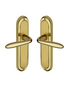 Heritage Brass Mayfair Split Finish Henley Door Handle on Plate - Lever Latch